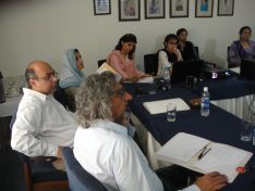 Zafar Iqbal , Dr Sarmad , Dr Nomana, Saima Shiekh on left side are seeing movie for evaluation